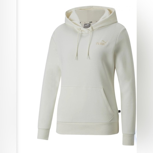 Puma ESS embroidery hoodie FL white 67000499 sweatshirt size medium - Picture 1 of 3